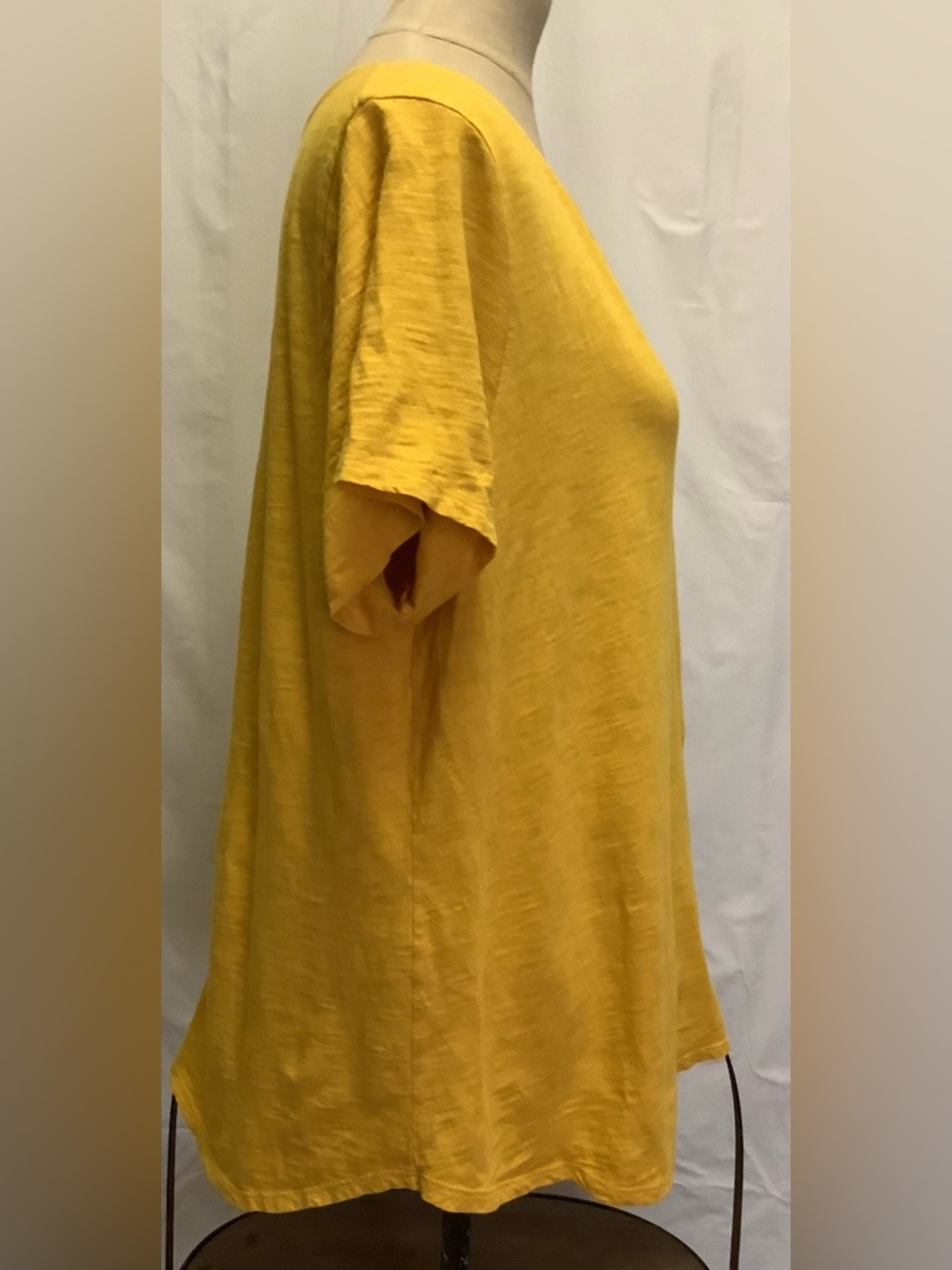 Old Navy Everywear Shirt Top-Yellow Gold-Round Neck-Short Sleeve-100% Cotton-XL - Picture 4 of 7